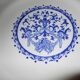 Service of 8 flat plates and 2 blue gien dishes