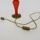 Lampe champignon en pâte de verre marmoréen orange vert. Artistar