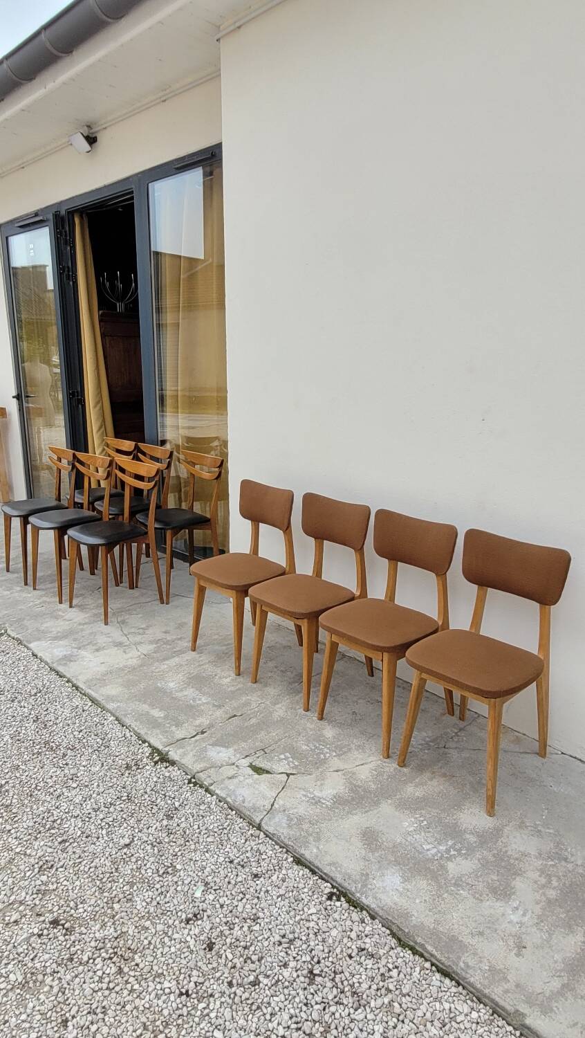 Series of 4 vintage chairs - 1950s