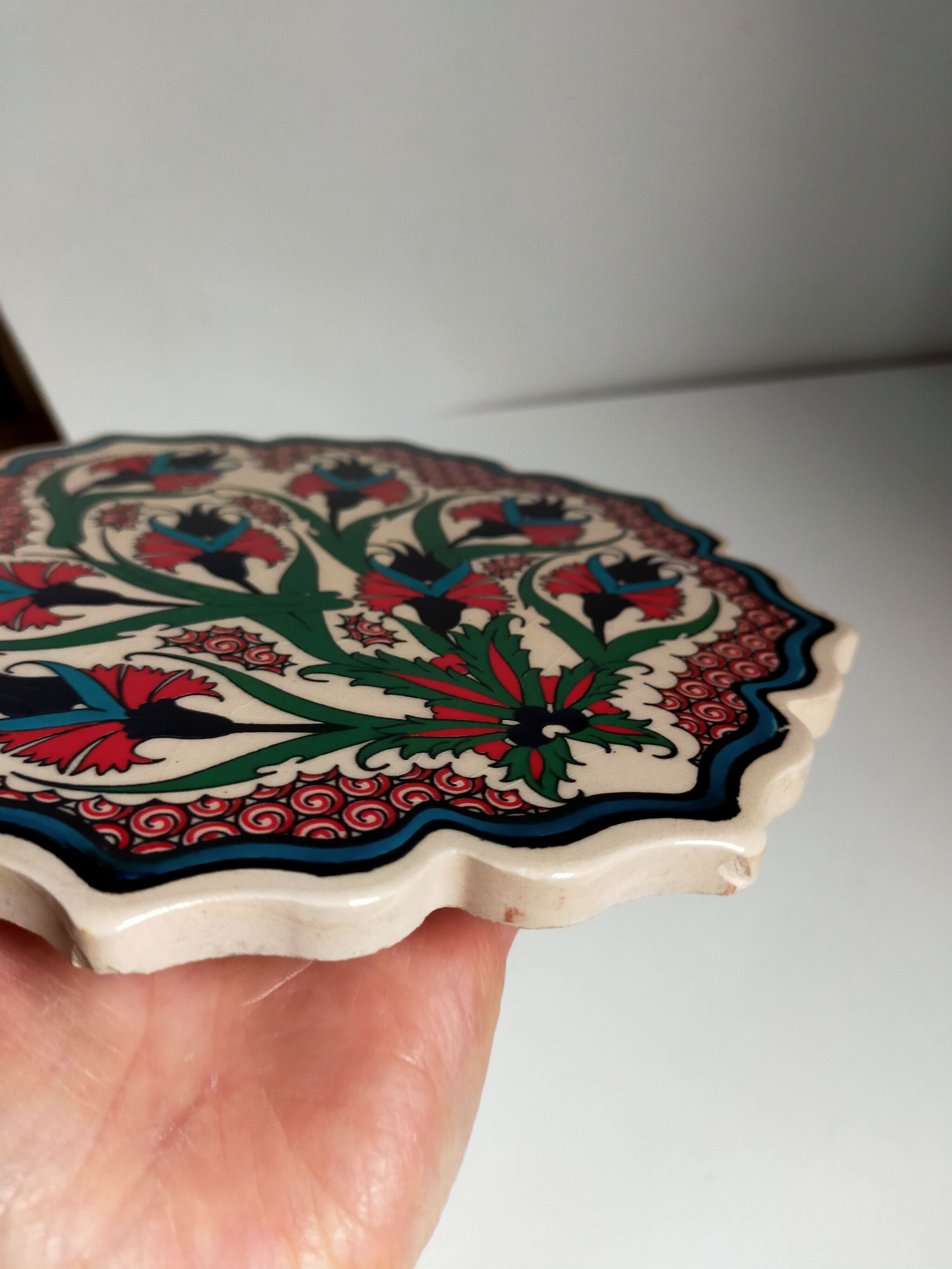 Flowery turkish trivet table mat