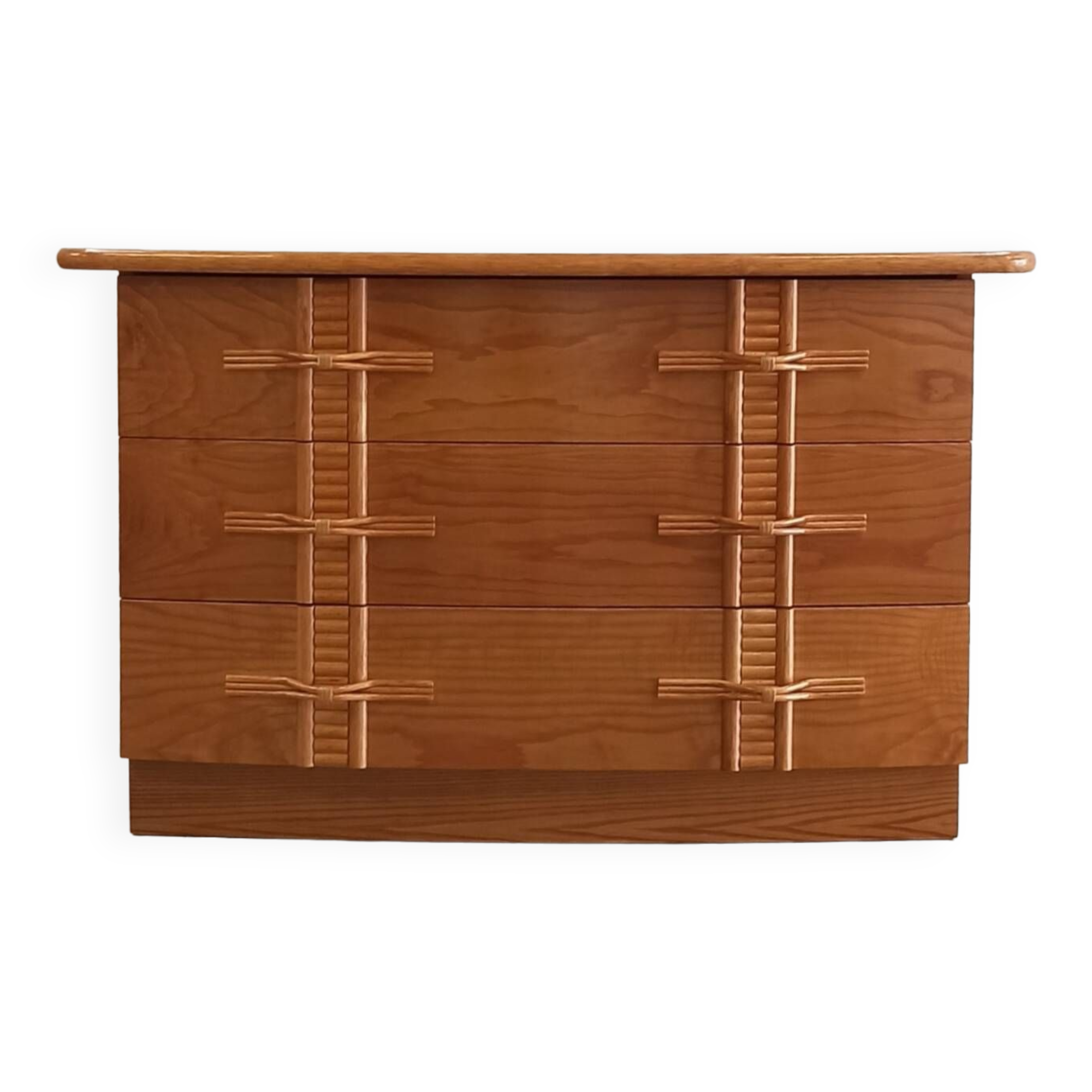 Vintage chest of drawers with bamboo and rattan details