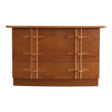 Vintage chest of drawers with bamboo and rattan details