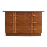 Vintage chest of drawers with bamboo and rattan details