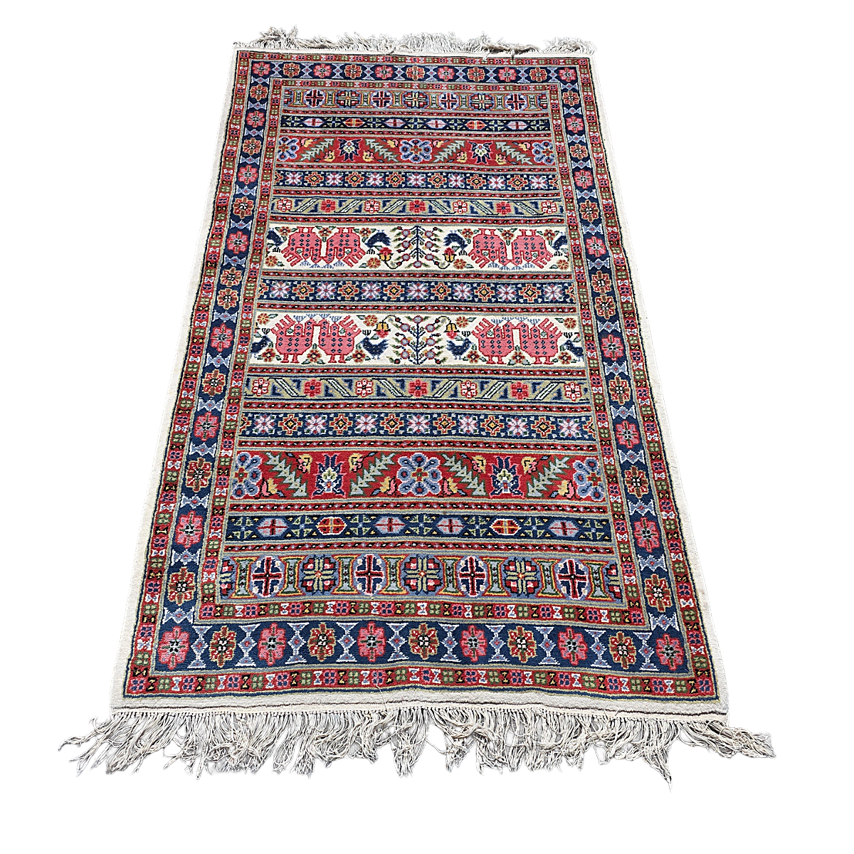 Hand Knotted Tunisian Wool Rug, 2nd half 1900s