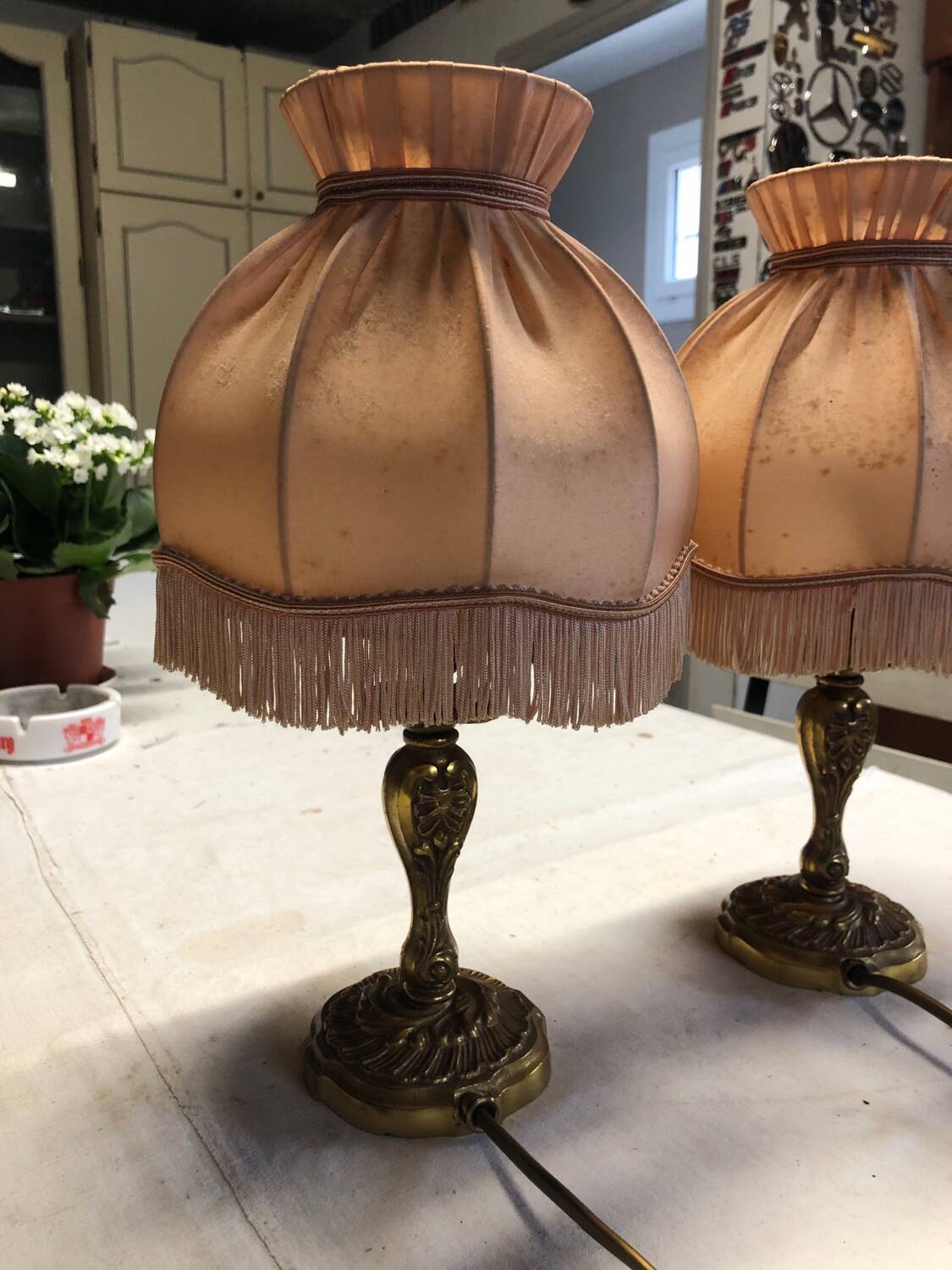 Pair of old bedside lamps