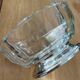 Cut crystal bowl, silver metal base