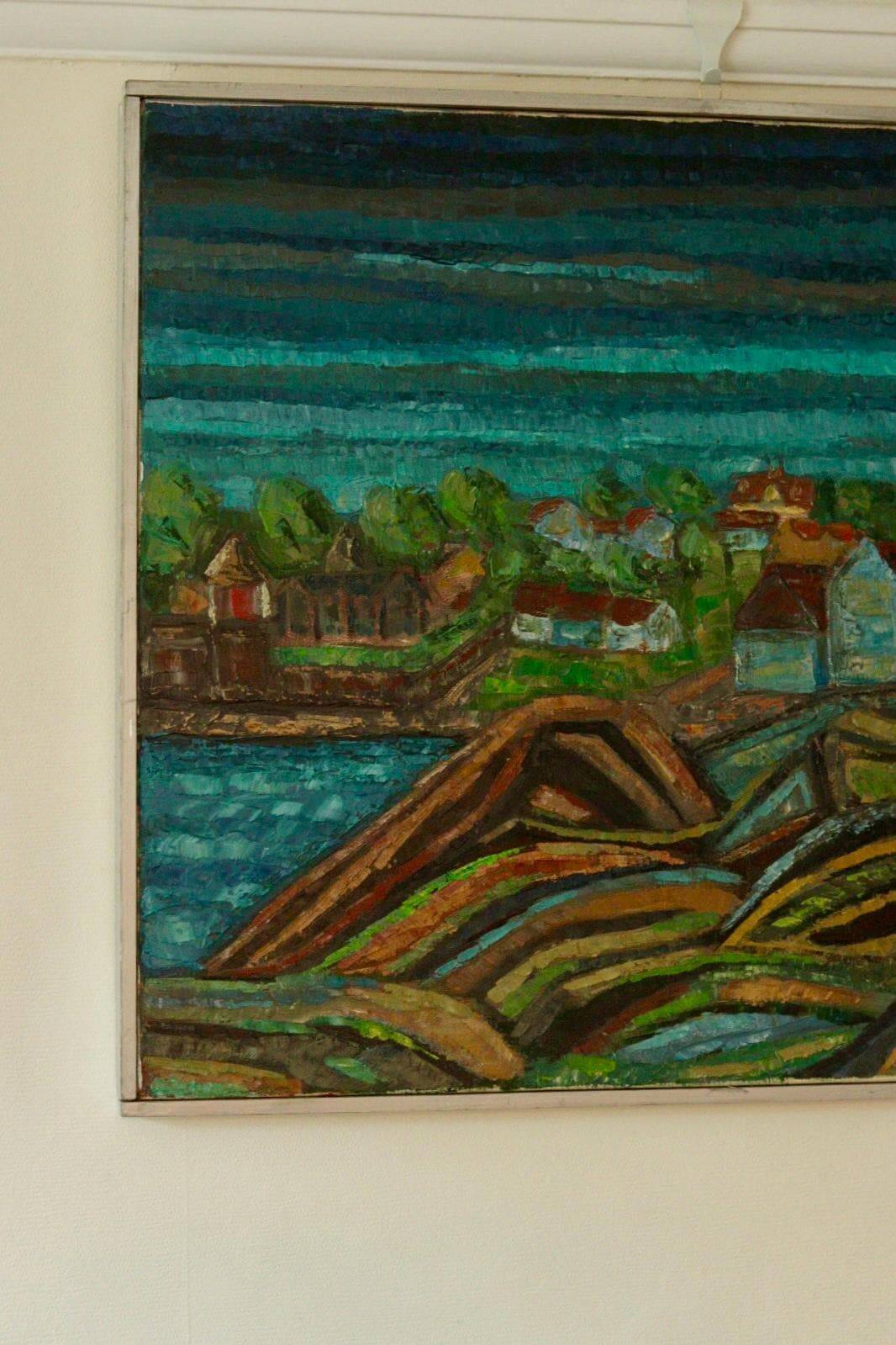 Oil on canvas "View" by Alvar Andersson