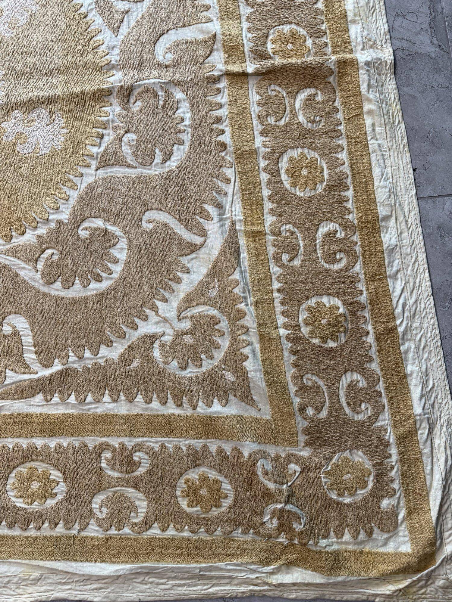 Vintage hand-embroidered tablecloth 145x156 cm