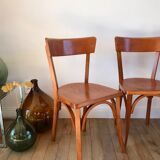Set of 6 Luterma bistro chairs in beech wood 40-50s