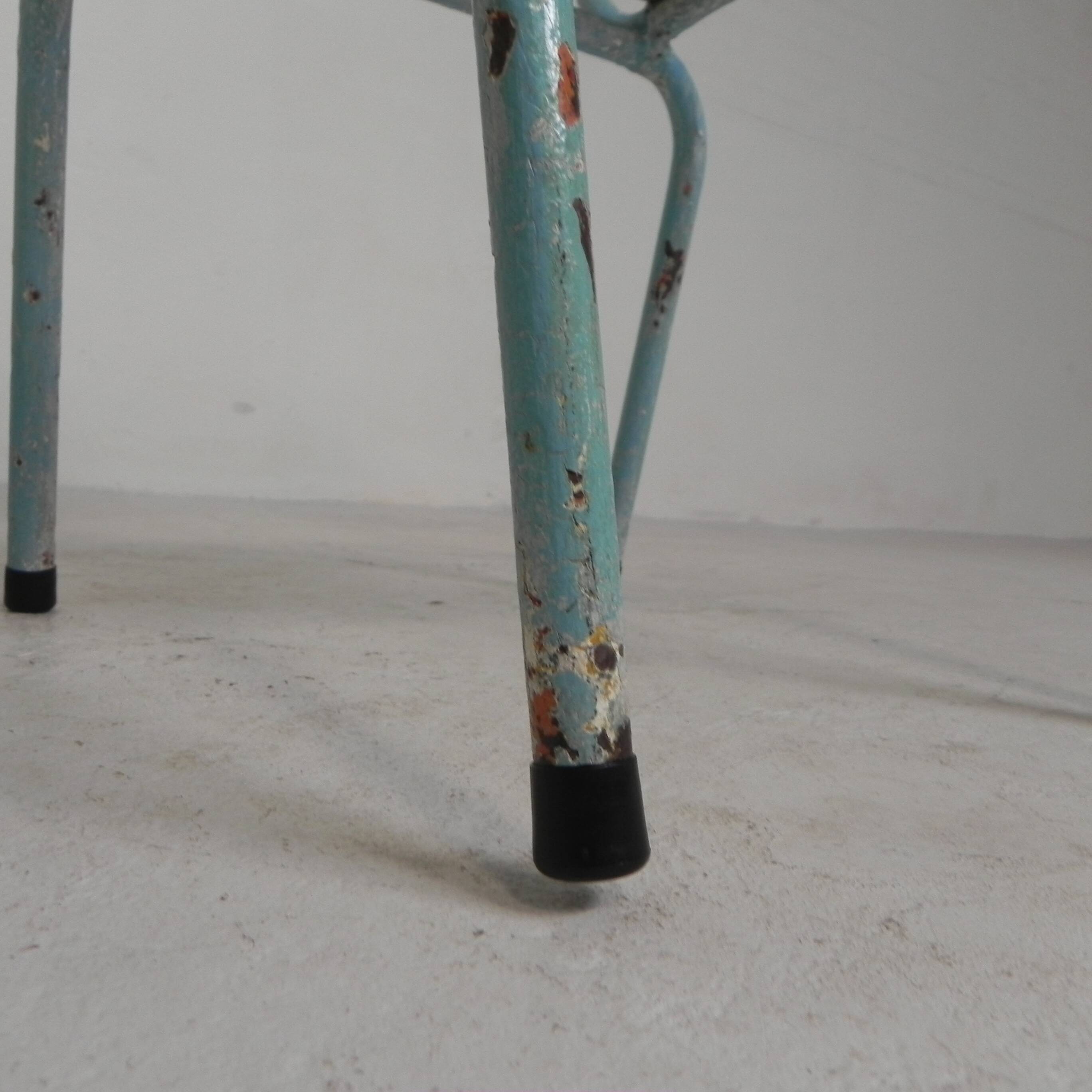 Lot de 2 chaises de jardin industrielles en acier avec accoudoirs, années 1950