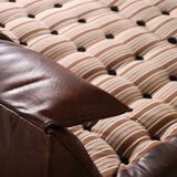 Le Bambole Bed In Buffalo Leather By Mario Bellini For B&B Italia, 1970s