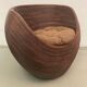 Vintage pencil or split reed rattan bamboo wicker egg pod chair