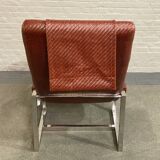 Ralph lauren leather & chrome lounge chair - usa 1990's