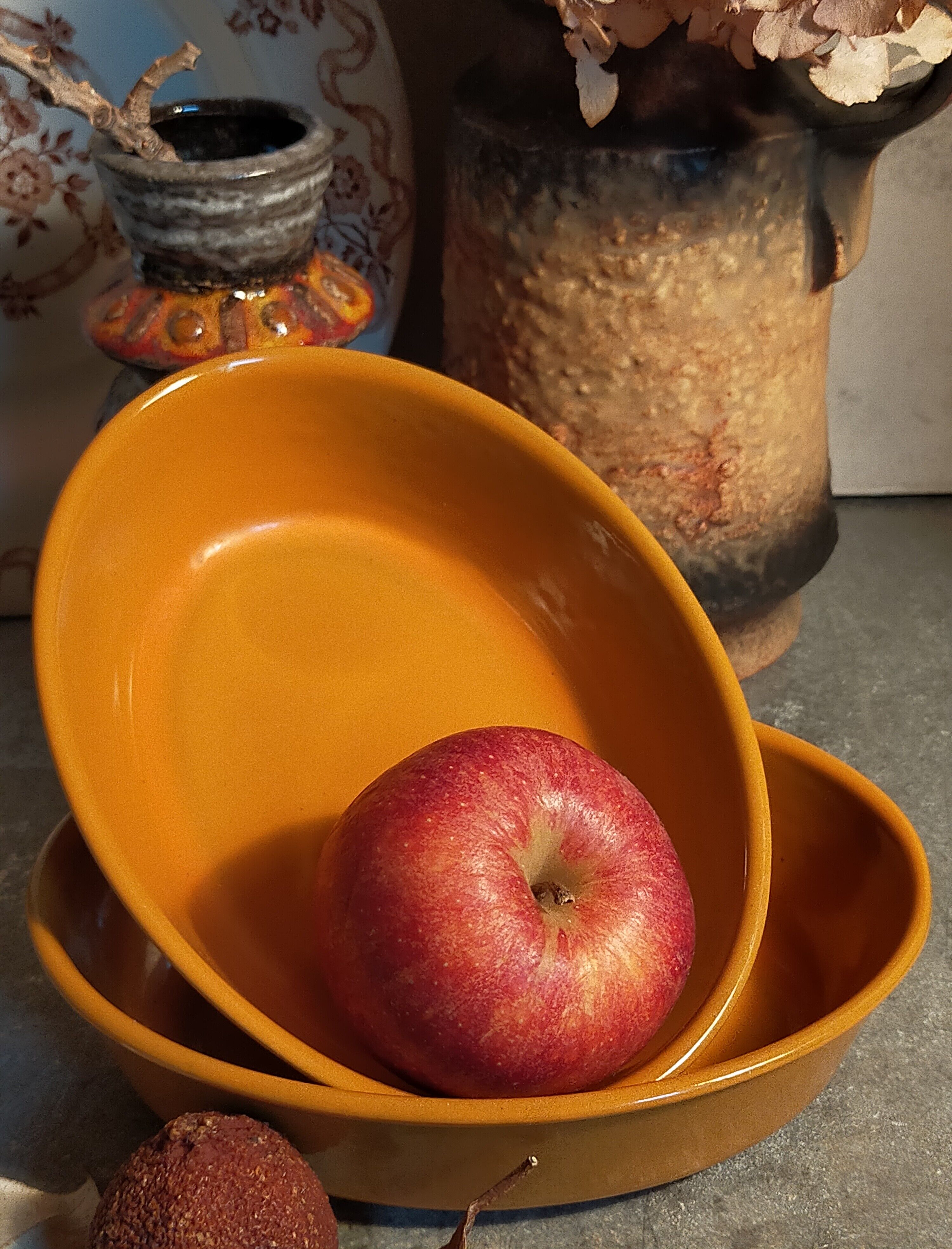 Duo of enamelled cast iron dishes Made in France LE CREUSET vintages
