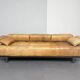 DS 80 daybed, patchwork sofa with armrests in cognac leather by De Sede, Switzerland, 1980s