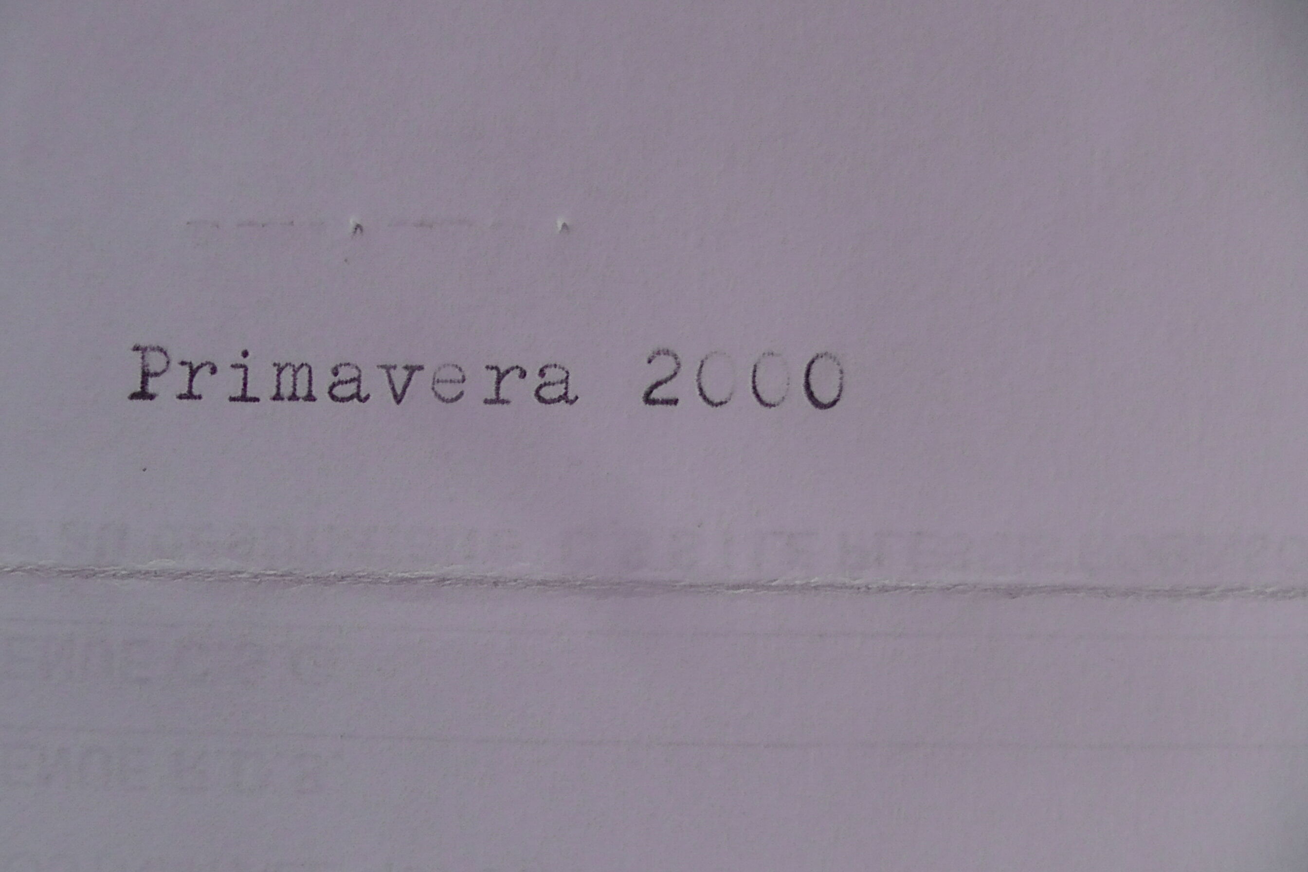 Primavera 2000 typewriter