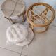 Paire de poufs en rotin et bambou