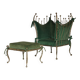 Postmodern Baroque style Armchair and Ottoman, 1980s