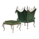 Postmodern Baroque style Armchair and Ottoman, 1980s