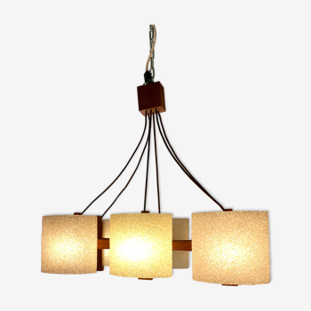 Lustre scandinave  teck et perspex