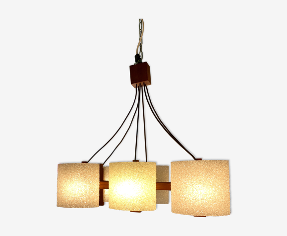 Lustre scandinave teck et perspex