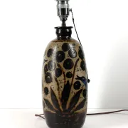 Art Deco Lamp in Stoneware with Blue Birds – Atelier Primavera, circa 1930