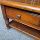 Solid cherry coffee table with 3 drawers in Louis Philippe style, 1980.