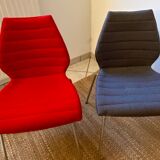 Pair of Kartell Mauï Soft grey chairs, designed by Vico Magistretti