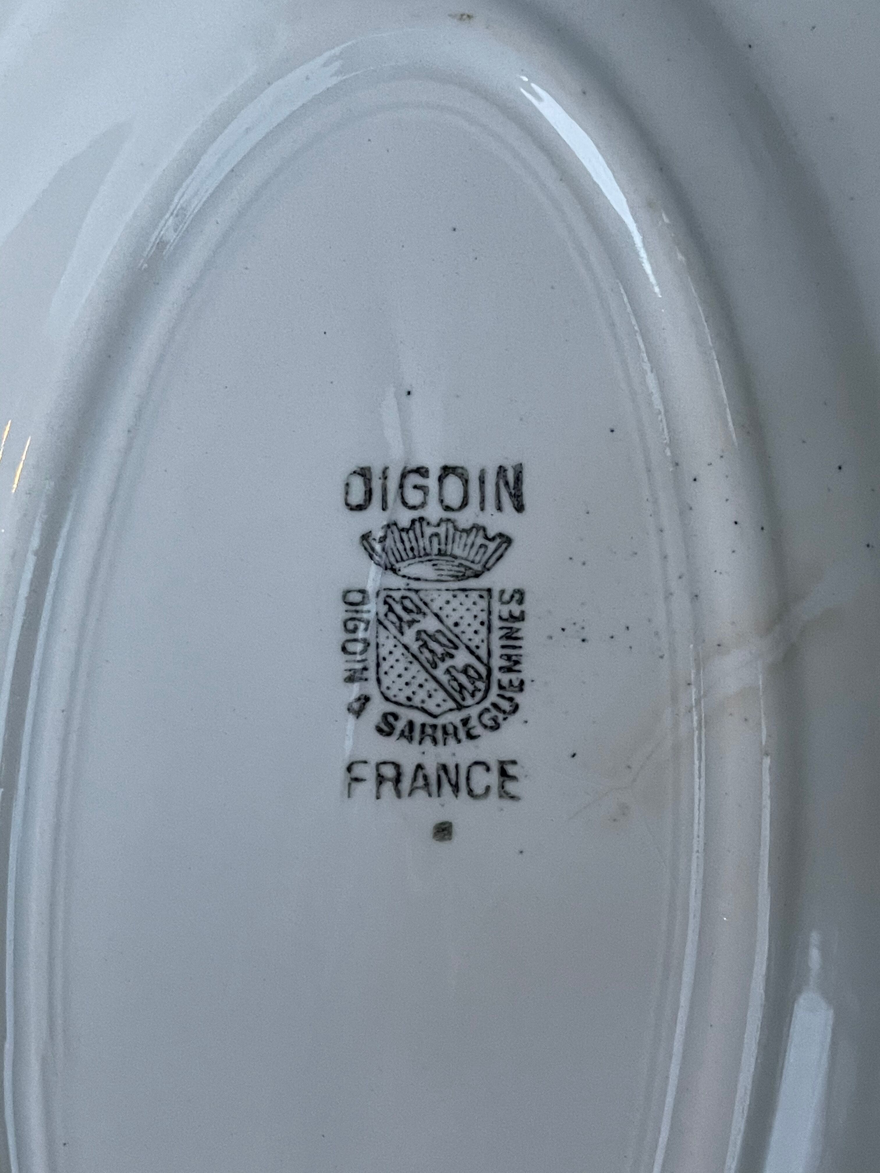 6 white dessert plates sarreguemines diguoin