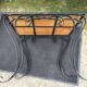 Vintage ceramic coffee table by Guy Trévoux with wrought iron base.