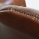 Chesterfield wing chair in dark brown English cowhide