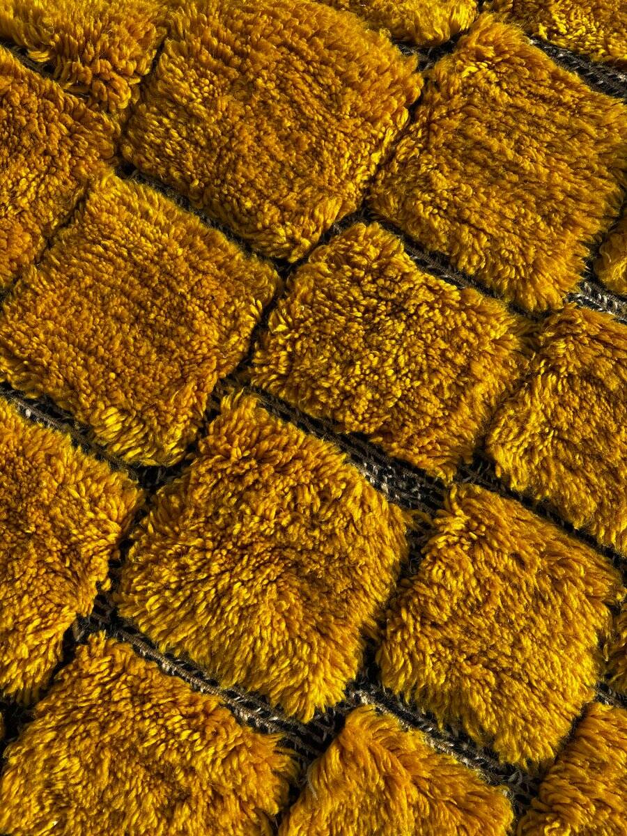 Moroccan wool Berber rug yellow rug