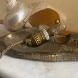 ART DECO SIGNED Snail Night Light - MOTHER-OF-PEARL BRONZE