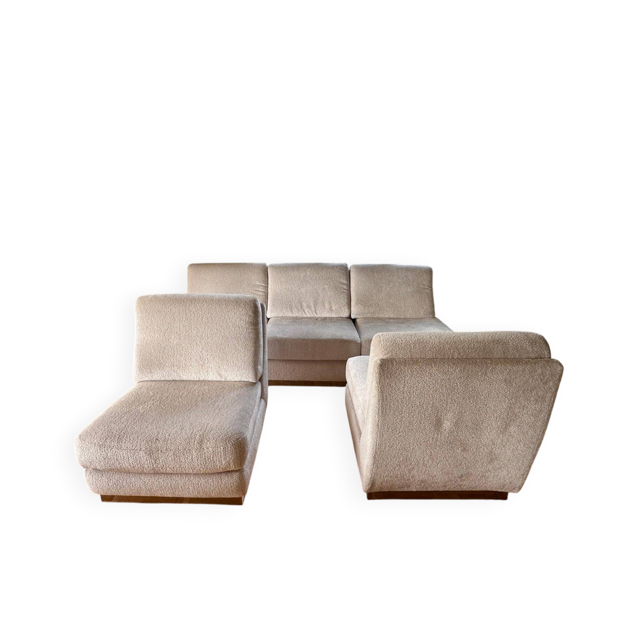 Sofa set + 2 Jacques Charpentier armchairs
