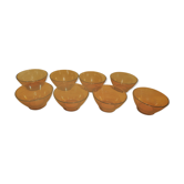 Series of 8 70's amber bowls