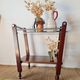 Vintage wooden and metal side table | Retro rolling cart