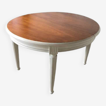 Louis XVI style round table in solid cherry wood
