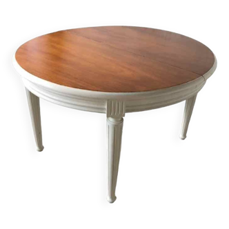 Louis XVI style round table in solid cherry wood