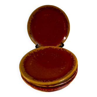Set of 6 CFOC red ceramic plates, 90s