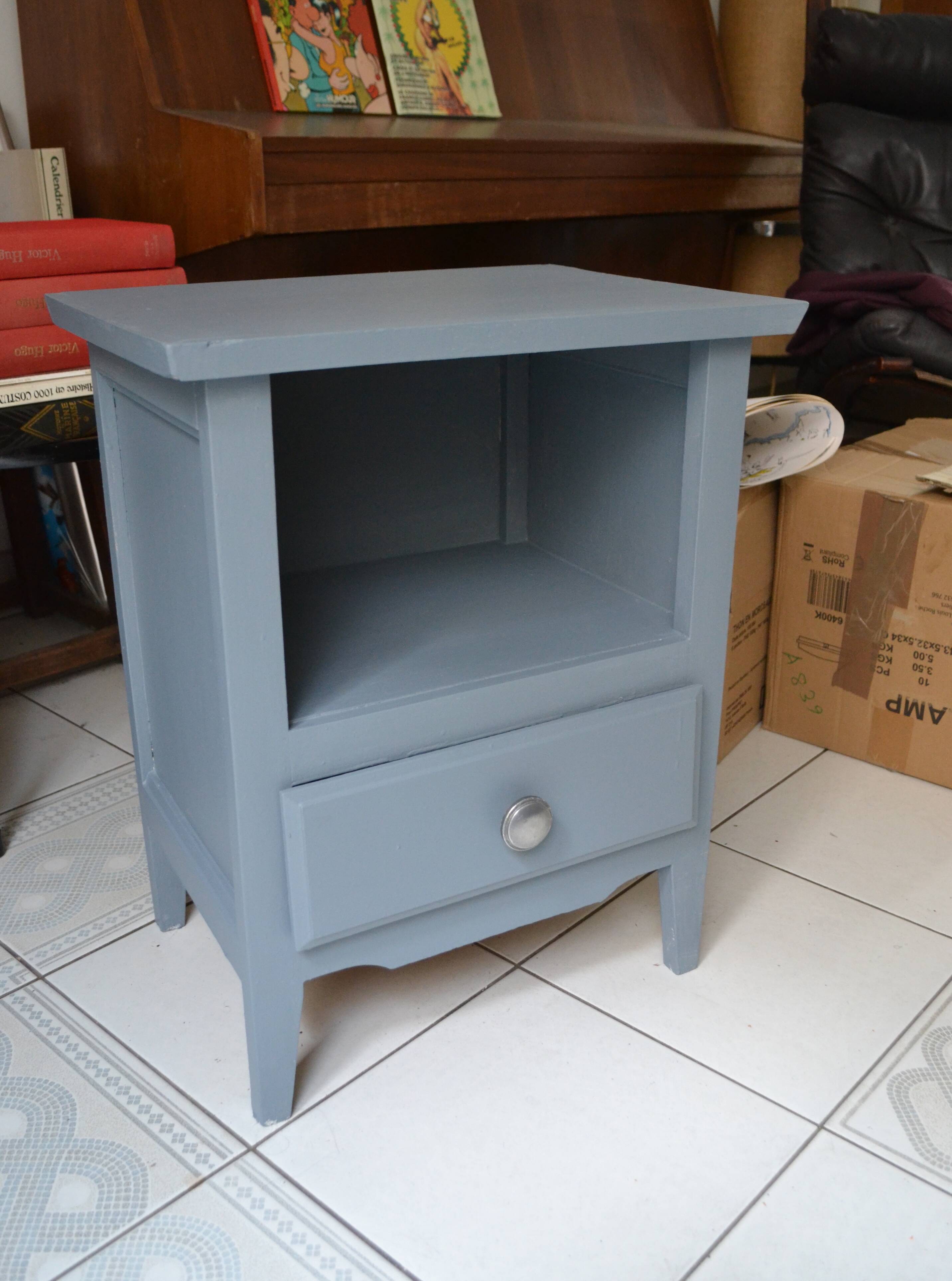 Vintage grey bedside