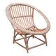 Vintage rattan shell basket armchair