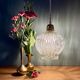 Suspension globe vintage en verre moulé