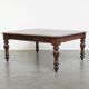 Bureau ancien en chêne anglais avec plateau en cuir