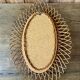 Vintage oval rattan mirror 57x40
