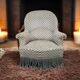 Vintage grey fringed club chair