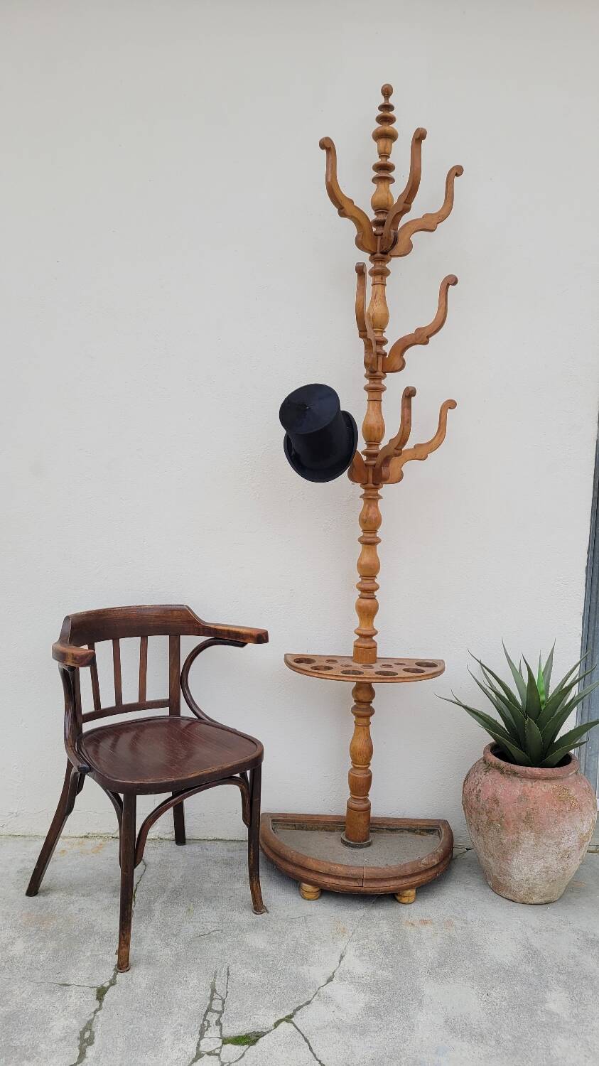 Office chair signed Baumann bistro style curved wood - 1930s