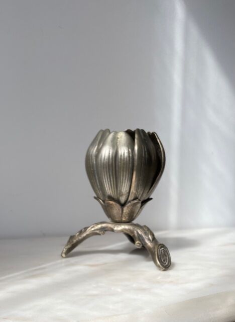 Ashtray flower 1970 silver bronze