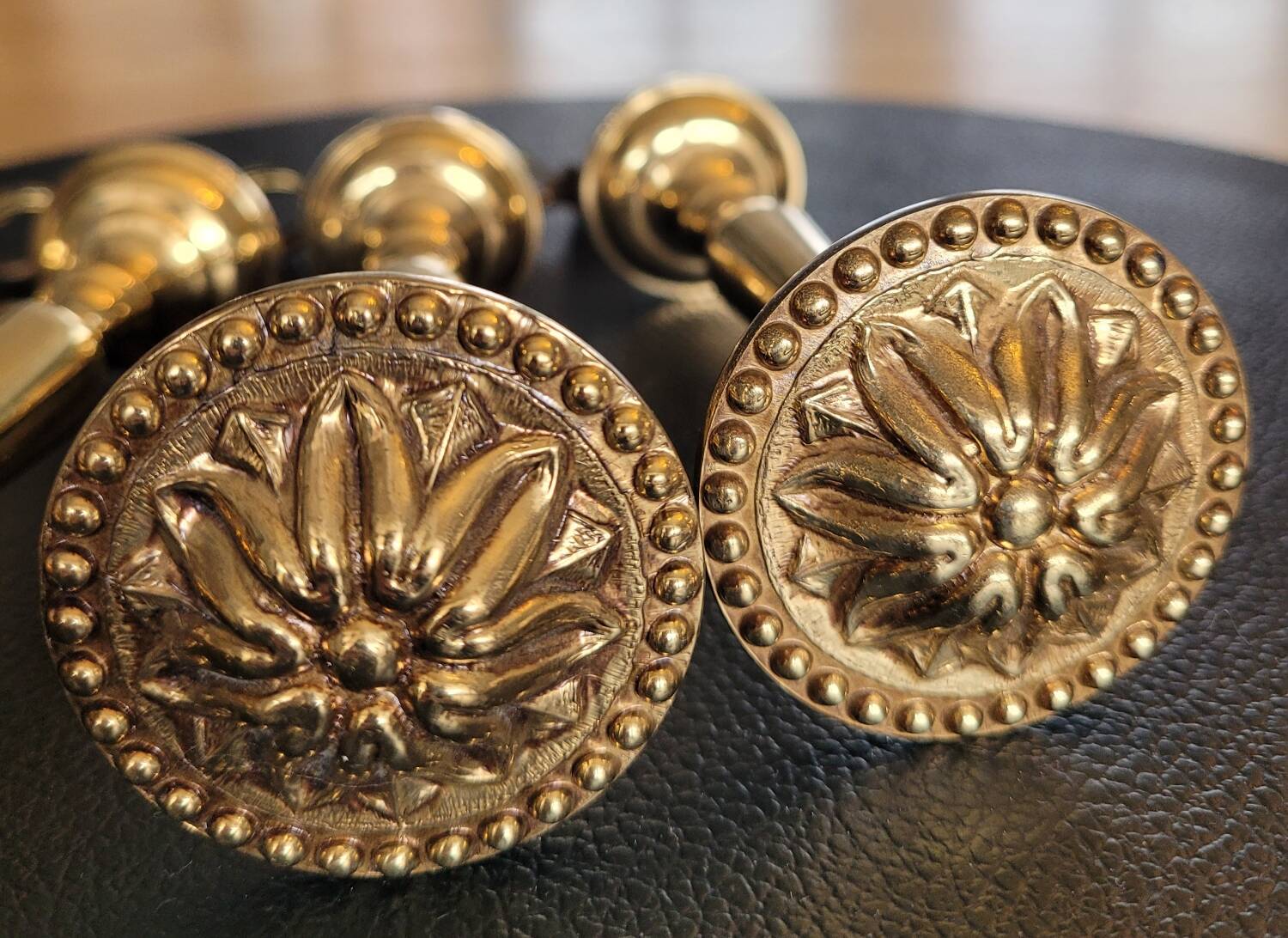 Antique brass curtain tiebacks - Set of 4