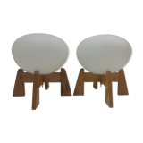 1960 two uluv floor lamps, czechoslovakia