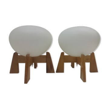 1960 deux lampadaires uluv, tchécoslovaquie